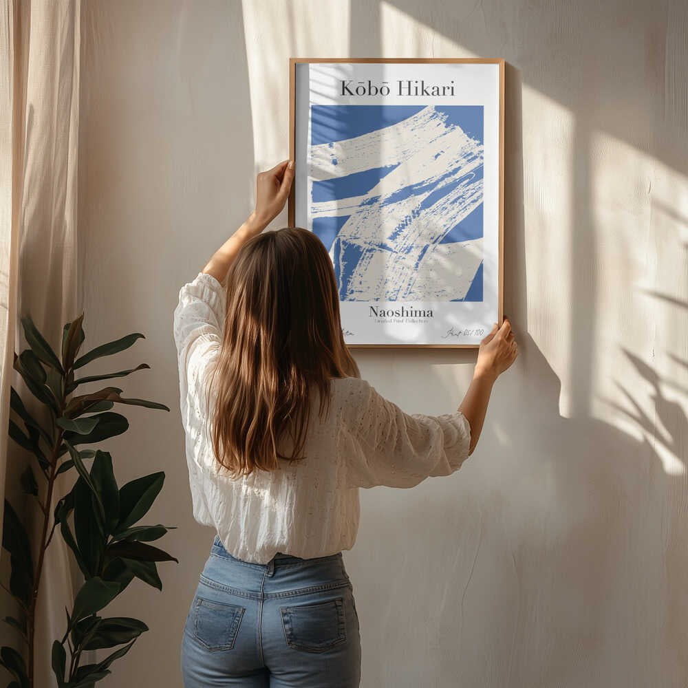 Kōbō Hikari Naoshima Blå Plakat