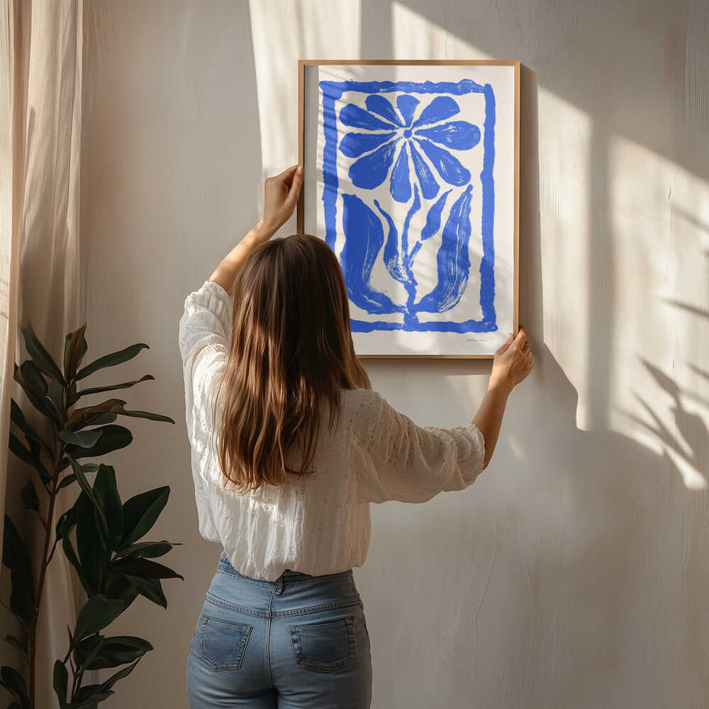 Blå Blomst Plakat