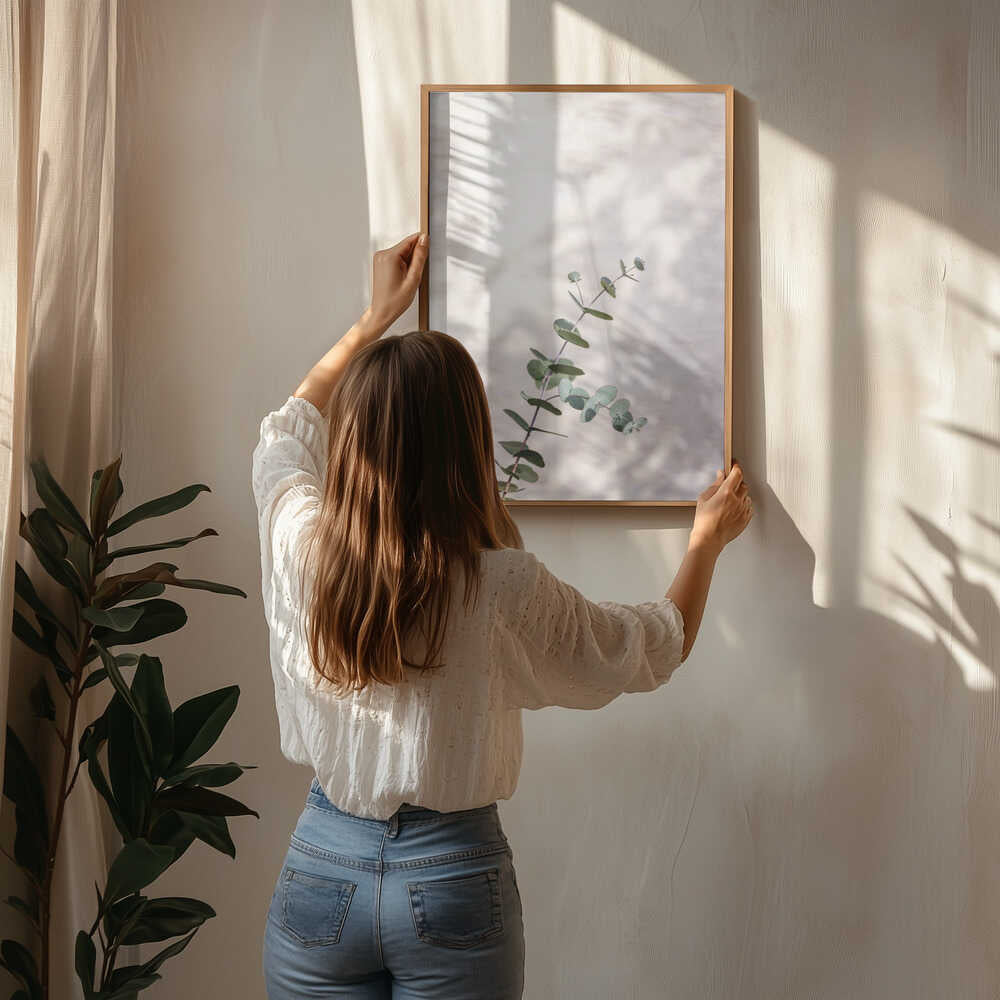 Plakat med Eukalyptus Gren Skygge
