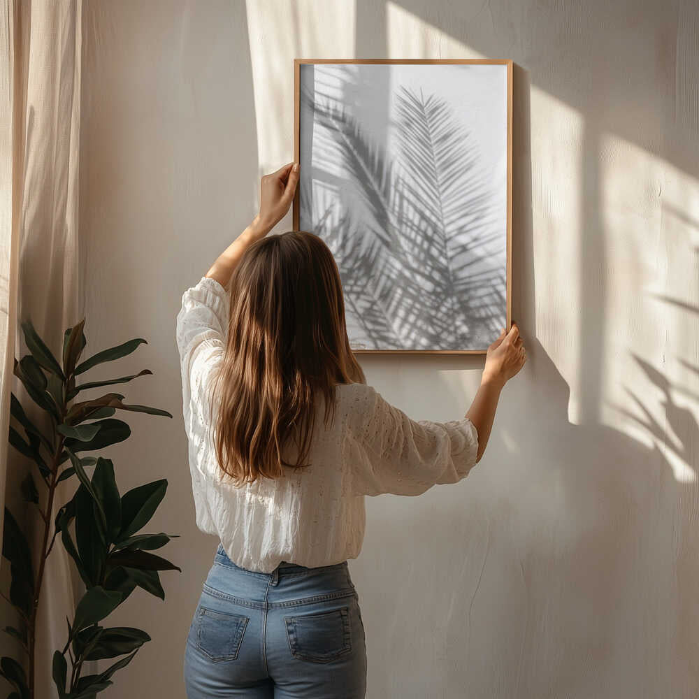 Solbeskinnede Palme Skkygger Plakat